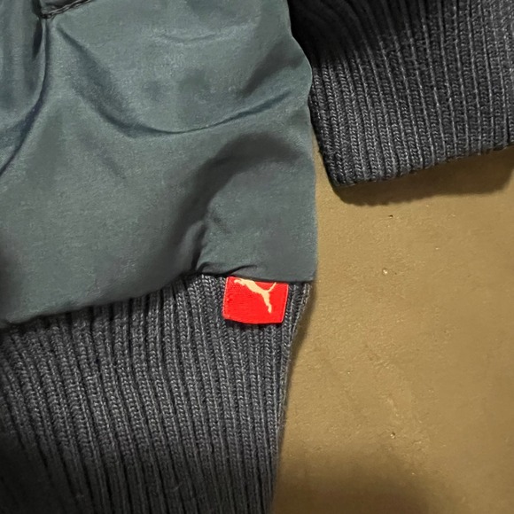 Puma Scuderia Ferrari Racing Bomber Jacket F1 Team Navy‎ Yellow Men Size XL RARE - Picture 7 of 10